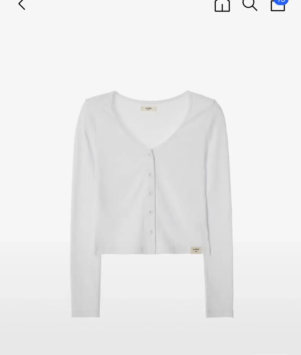 글로니 G CLASSIC RIB V-NECK CARDIGAN (WHITE