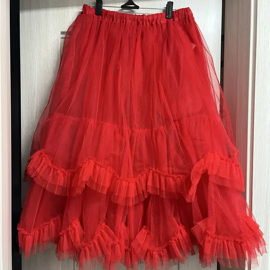 꼼데가르송 걸 girl ruffled tiered tulle skirt