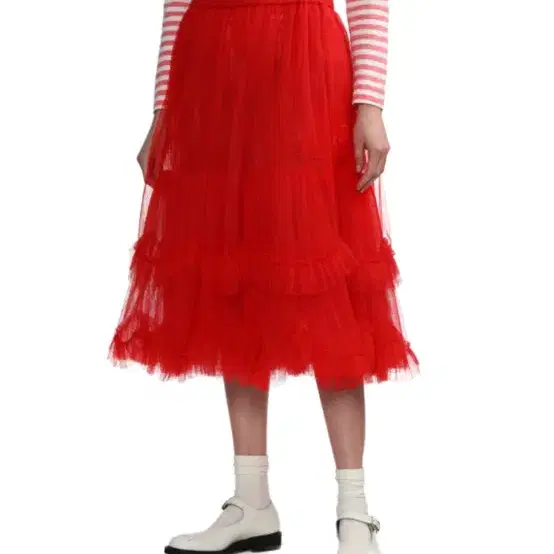 꼼데가르송 걸 girl ruffled tiered tulle skirt