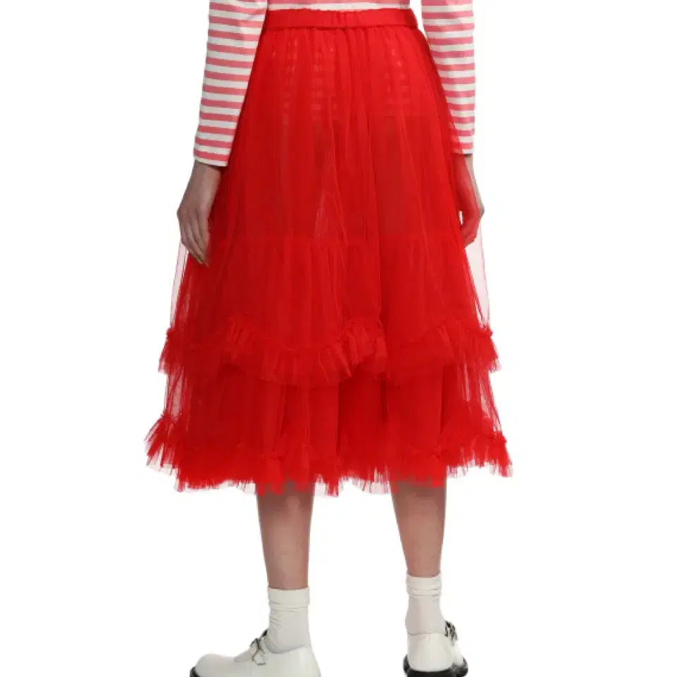 꼼데가르송 걸 girl ruffled tiered tulle skirt