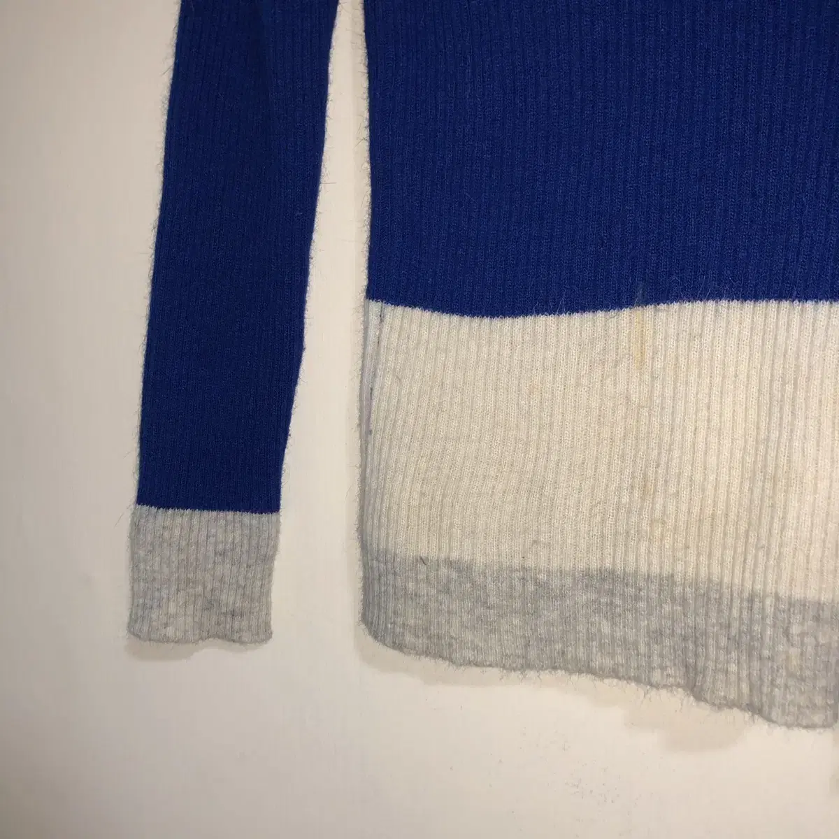 Vintage indistinct blue turtle neck