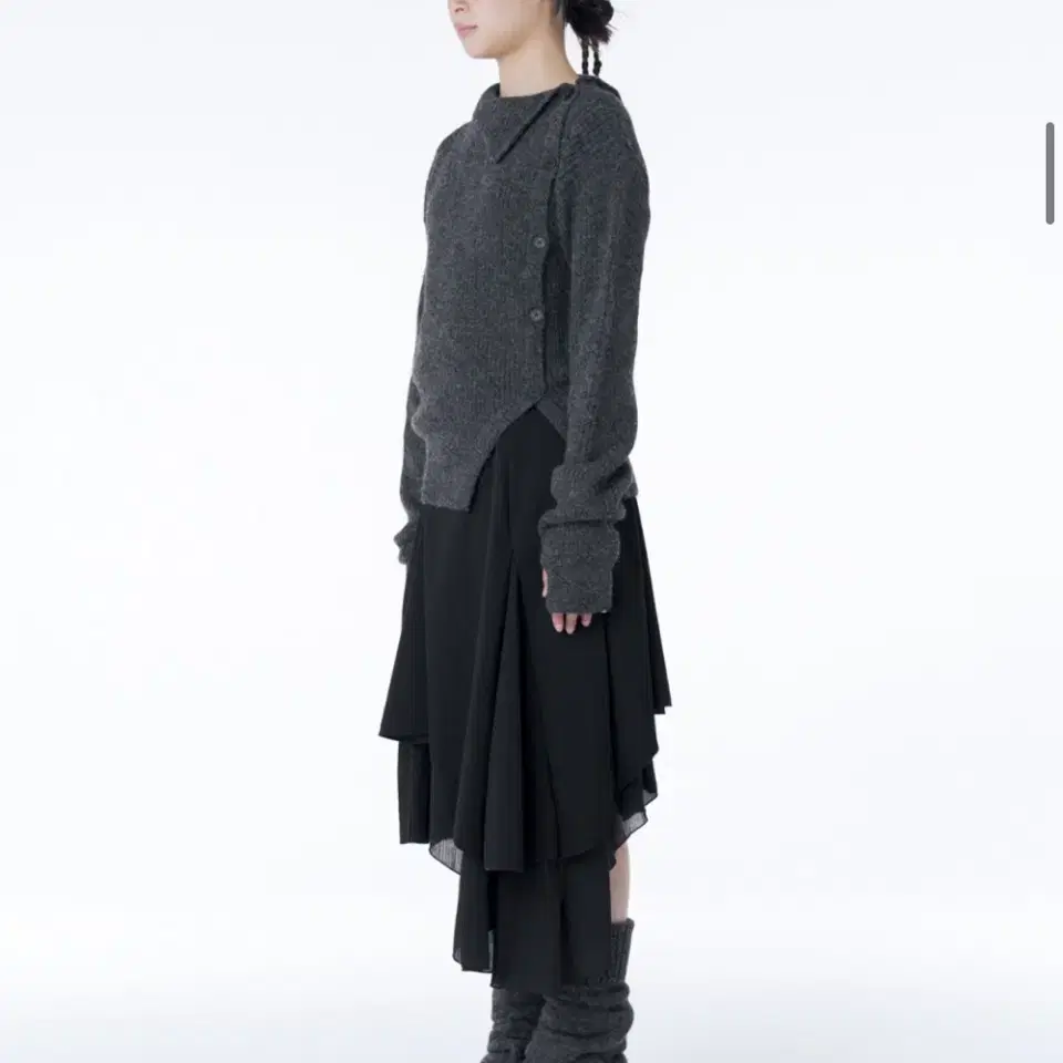 미세키서울 Side button knit CHARCOAL