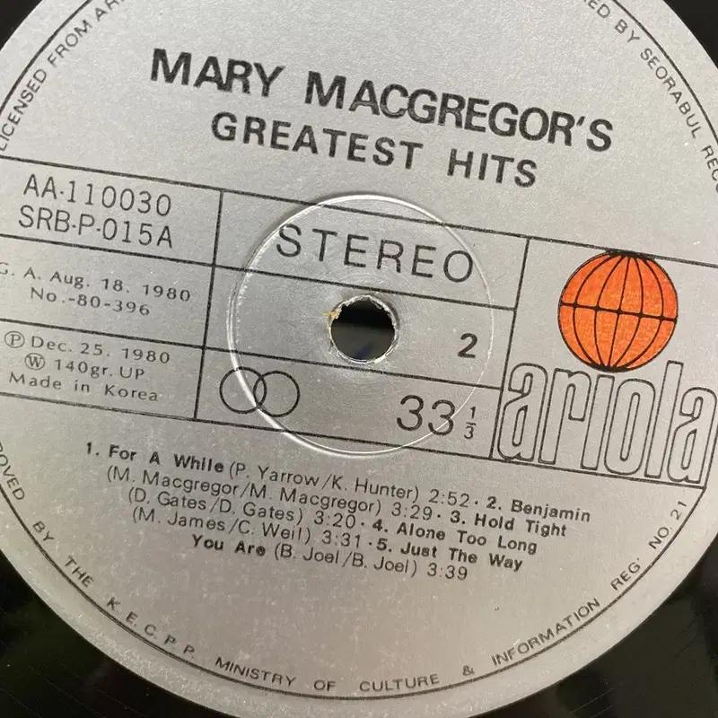 MARY MACGREGORS HITS LP / AA6746