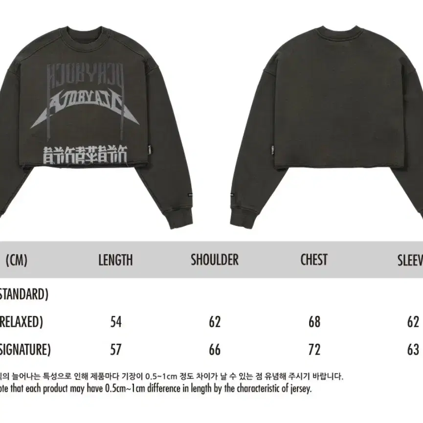 Arch Logo Cropped Sweatshirt [CHARCOAL]