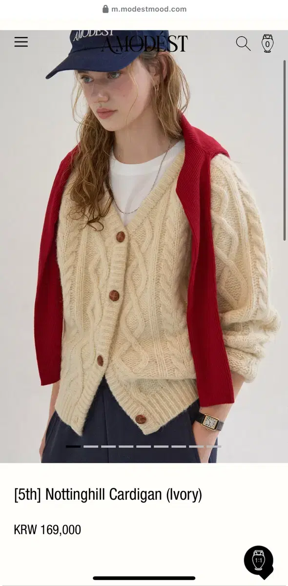 Modest Mood Notting Hill Cardigan in Ivory