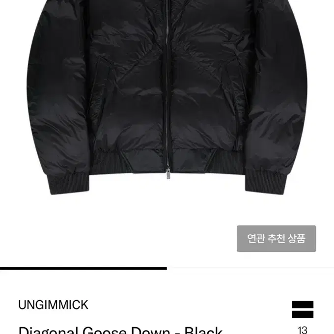 언지미크 Diagonal Goose Down - Black M