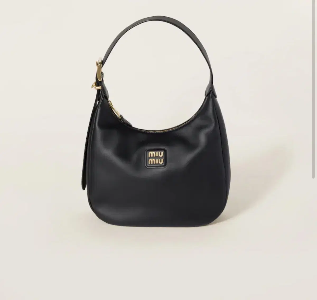 Miu Miu Leather Hobo Bag Black