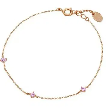 4 핑크 골드 팔찌 실버 커런트 팔찌