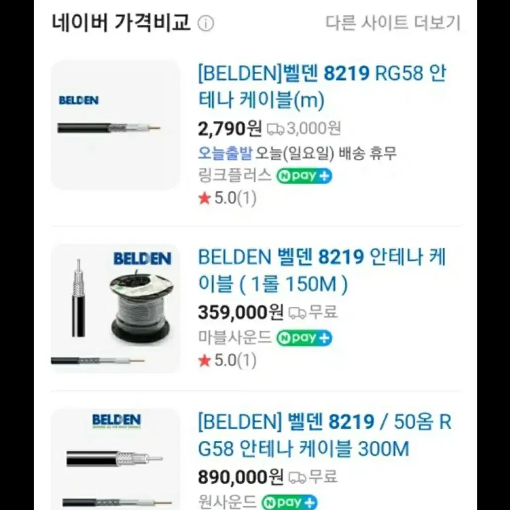 벨덴안테나케이블