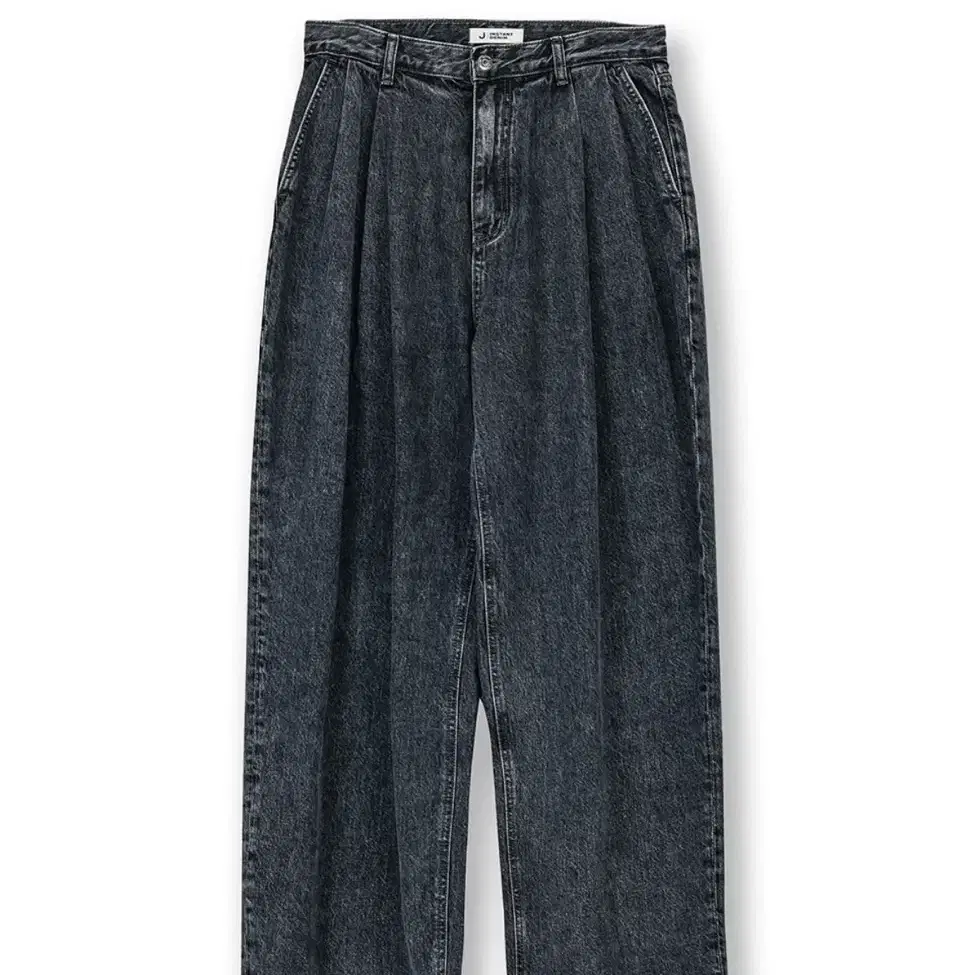 브랜디드 2 PLEATS DENIM PANTS [WASHED GREY]