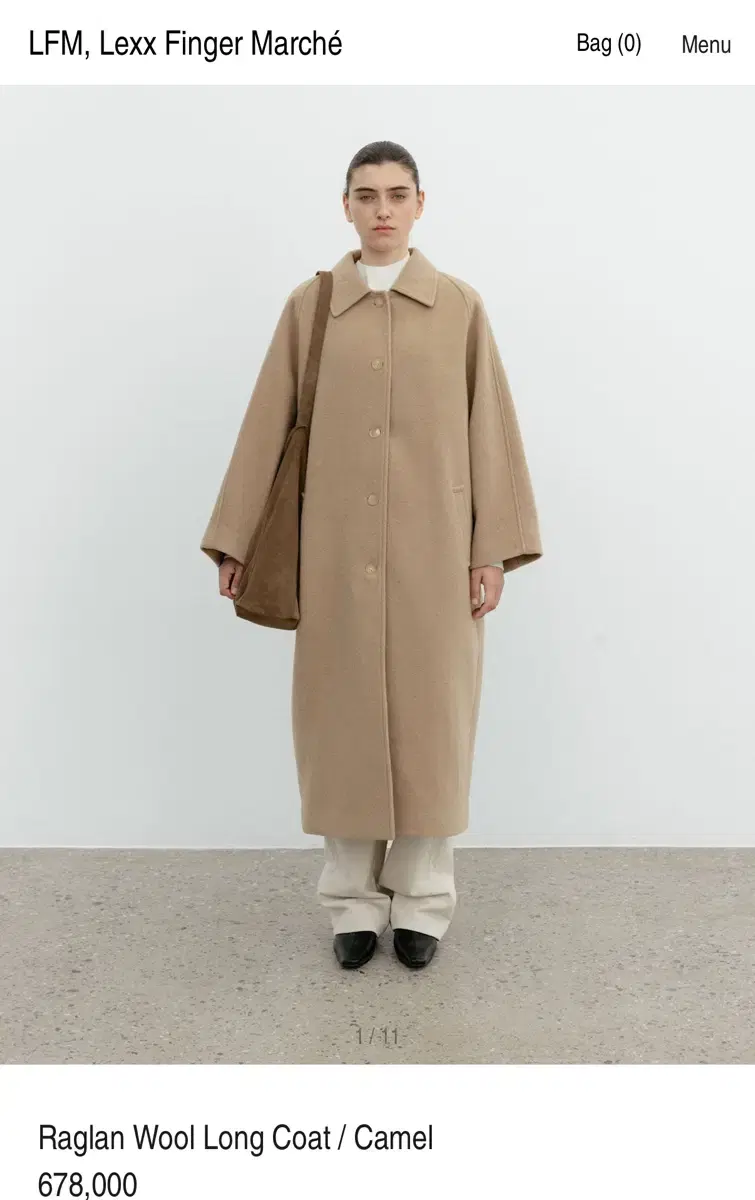 lfm Raglan Wool Long Coat / Camel