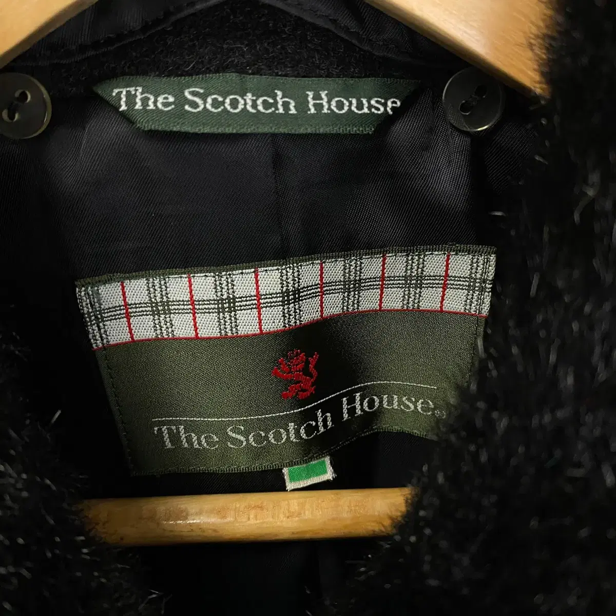 빈티지 THE SCOTCH HOUSE 에코퍼 디테일 울 코트