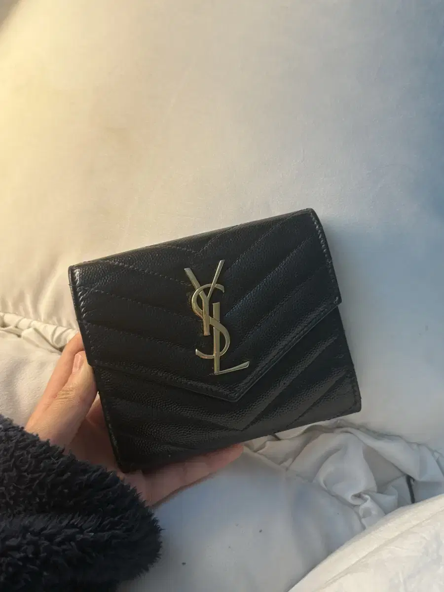 Yves Saint Laurent Matelassé Monogram Compact Wallet