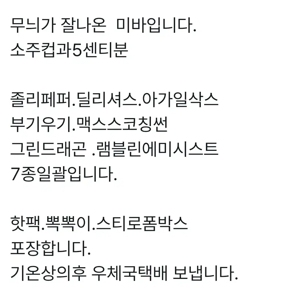 미니바이올렛 무늬7종.