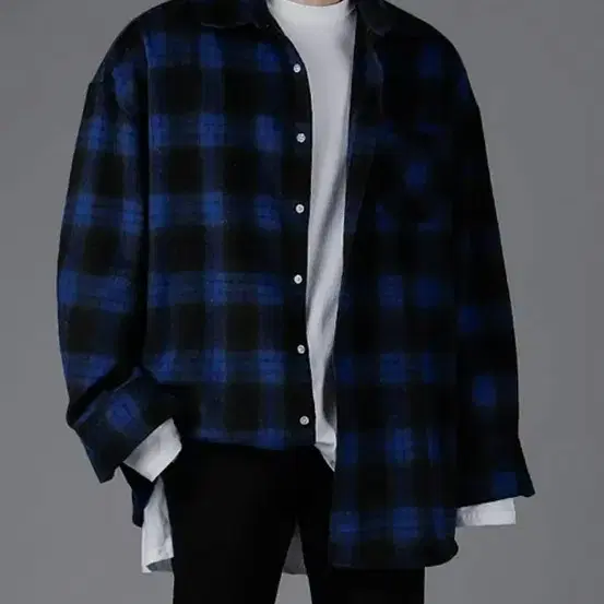 UNISEX FLEX CHECK SHIRT BLUE