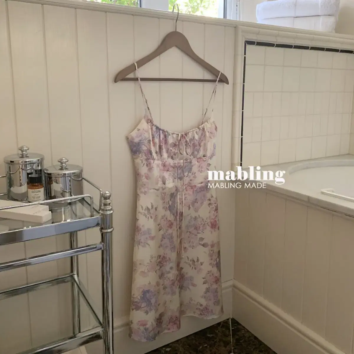 마블링 mabling 플라워 실크 드레스 flower silk dress