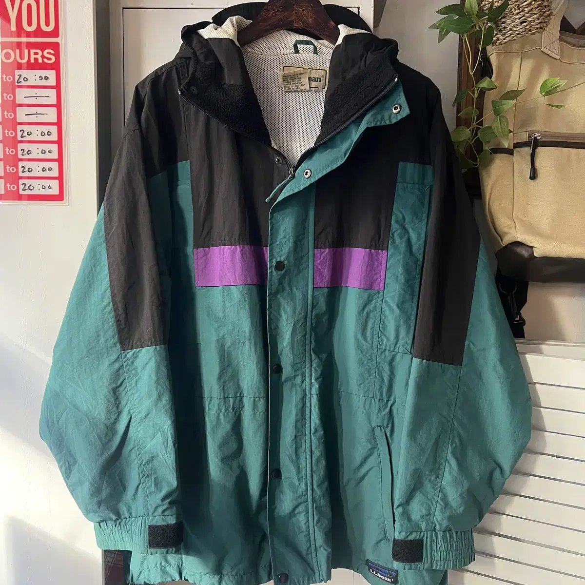 [XL]90's L.L.Bean 엘엘빈 배색 나일론 자켓