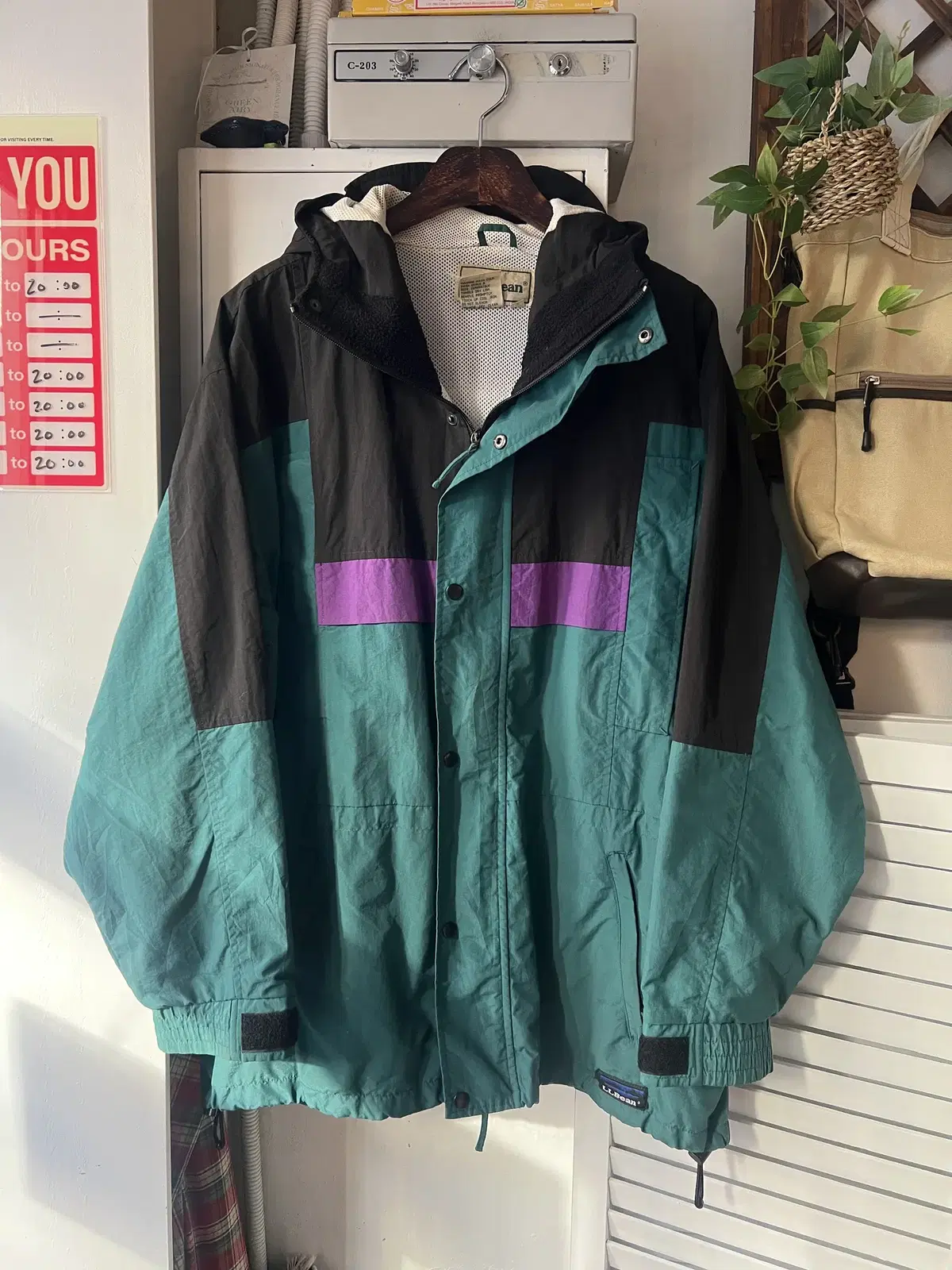 [XL]90's L.L.Bean 엘엘빈 배색 나일론 자켓