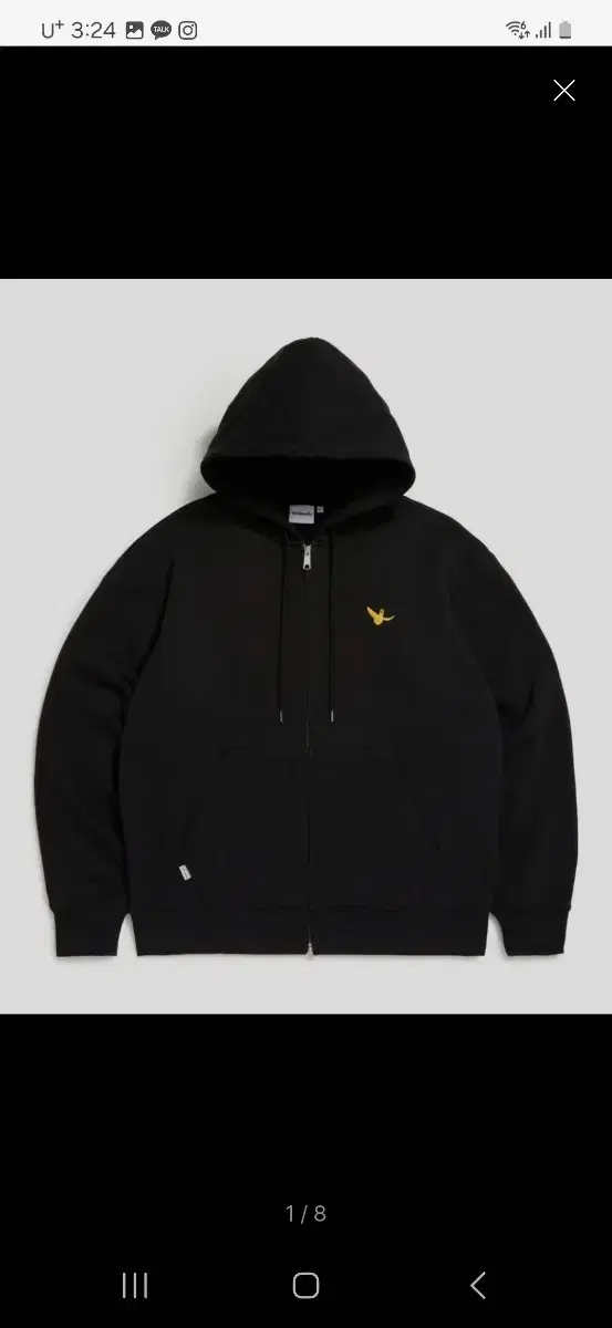 ANGEL WAPPEN Hooded Zip-up black