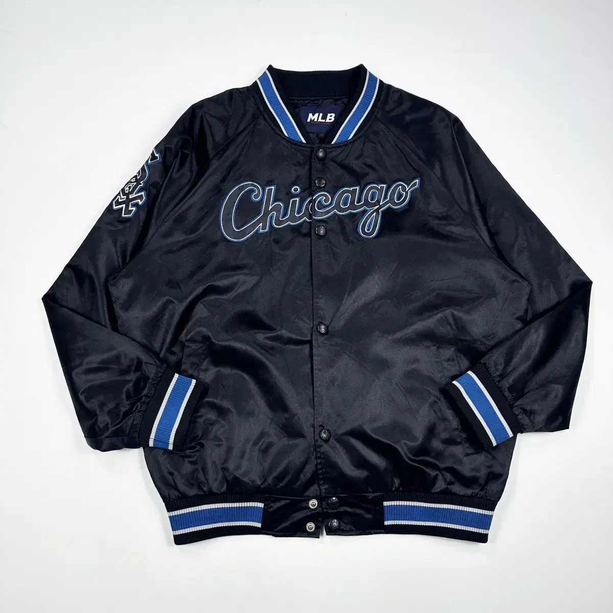 (L) MLB M.L.B. Chicago White Sox Spellout Varsity Jacket