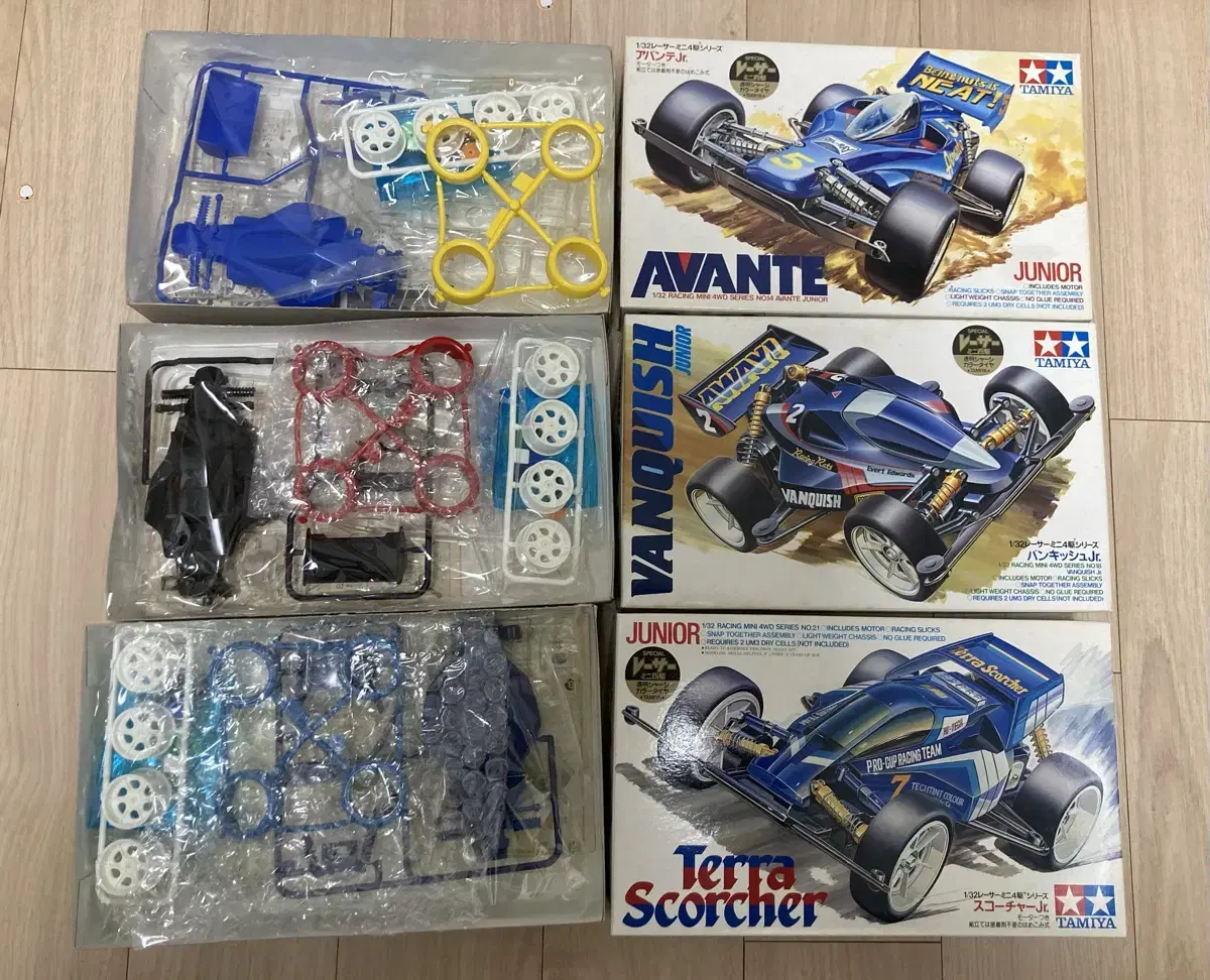 Tamiya transparent chassis 3 types of minicars for sale