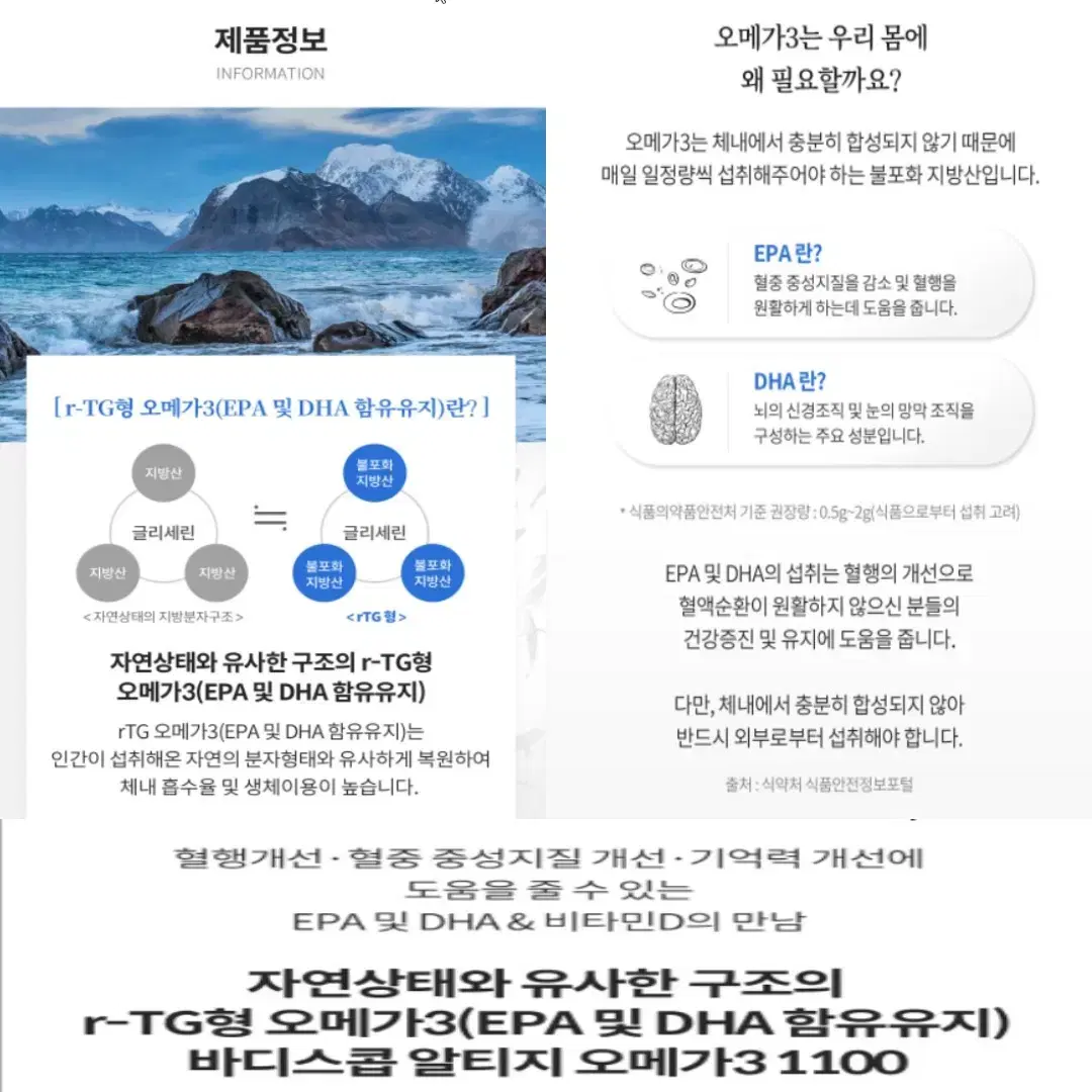 [3개월]청정 캐나다 정식통관 안심 알티지 오메가3 대용량 90캡슐