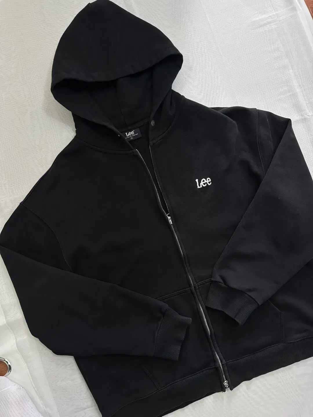 [XL] LEE Hoodie Zip-up Black