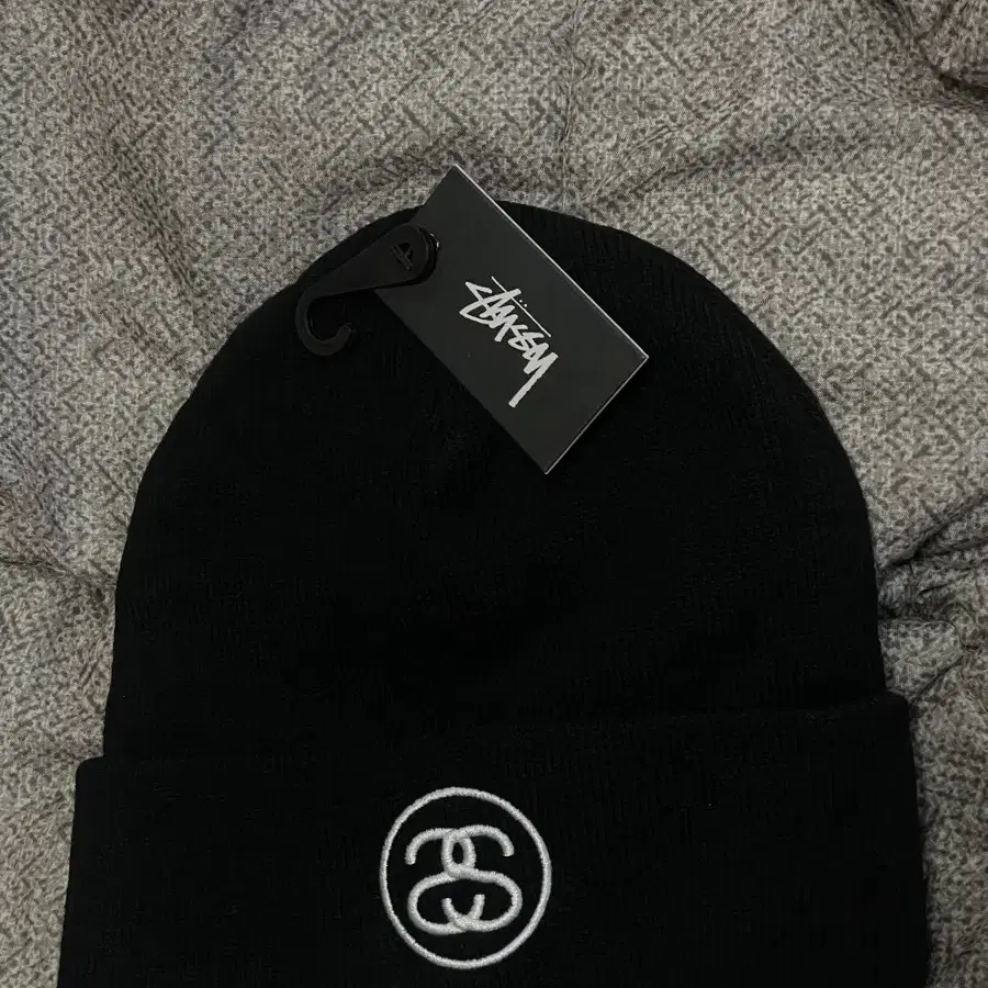 스투시 비니 블랙 SS Link Cuff Beanie Black