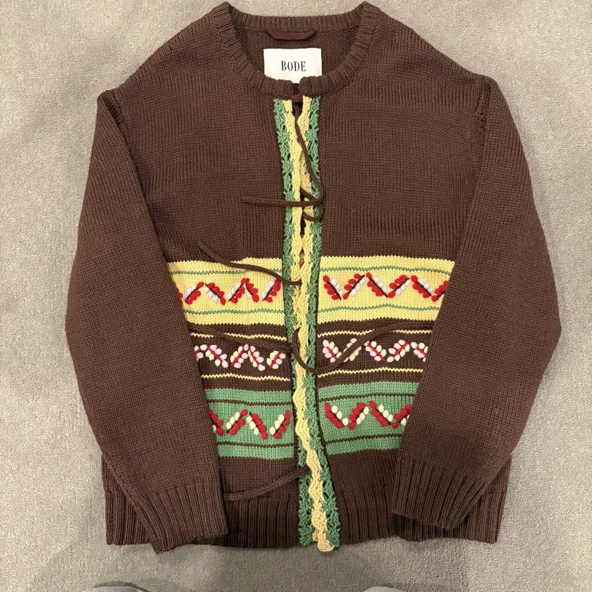 Bode Embroidered wool cardigan