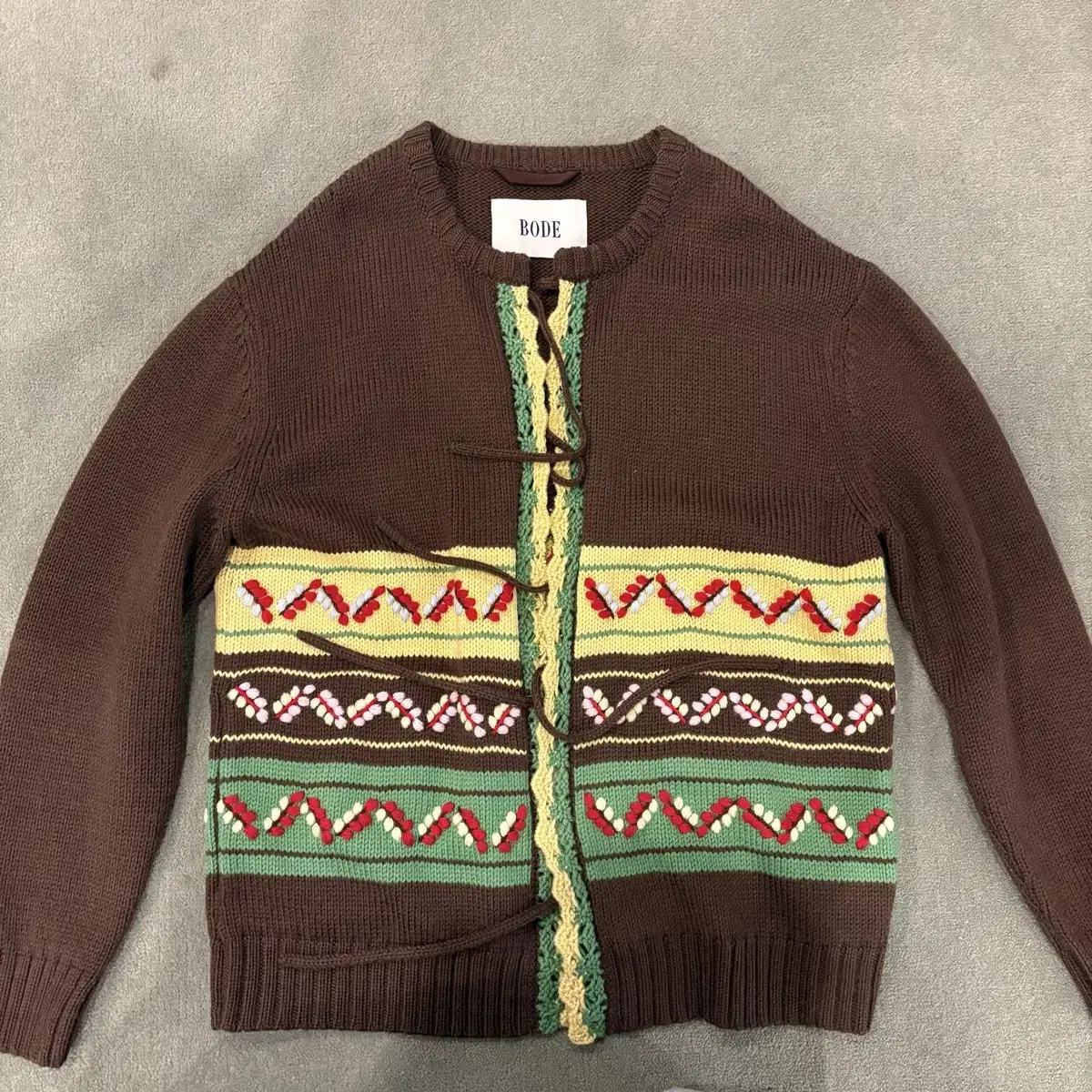 Bode Embroidered wool cardigan