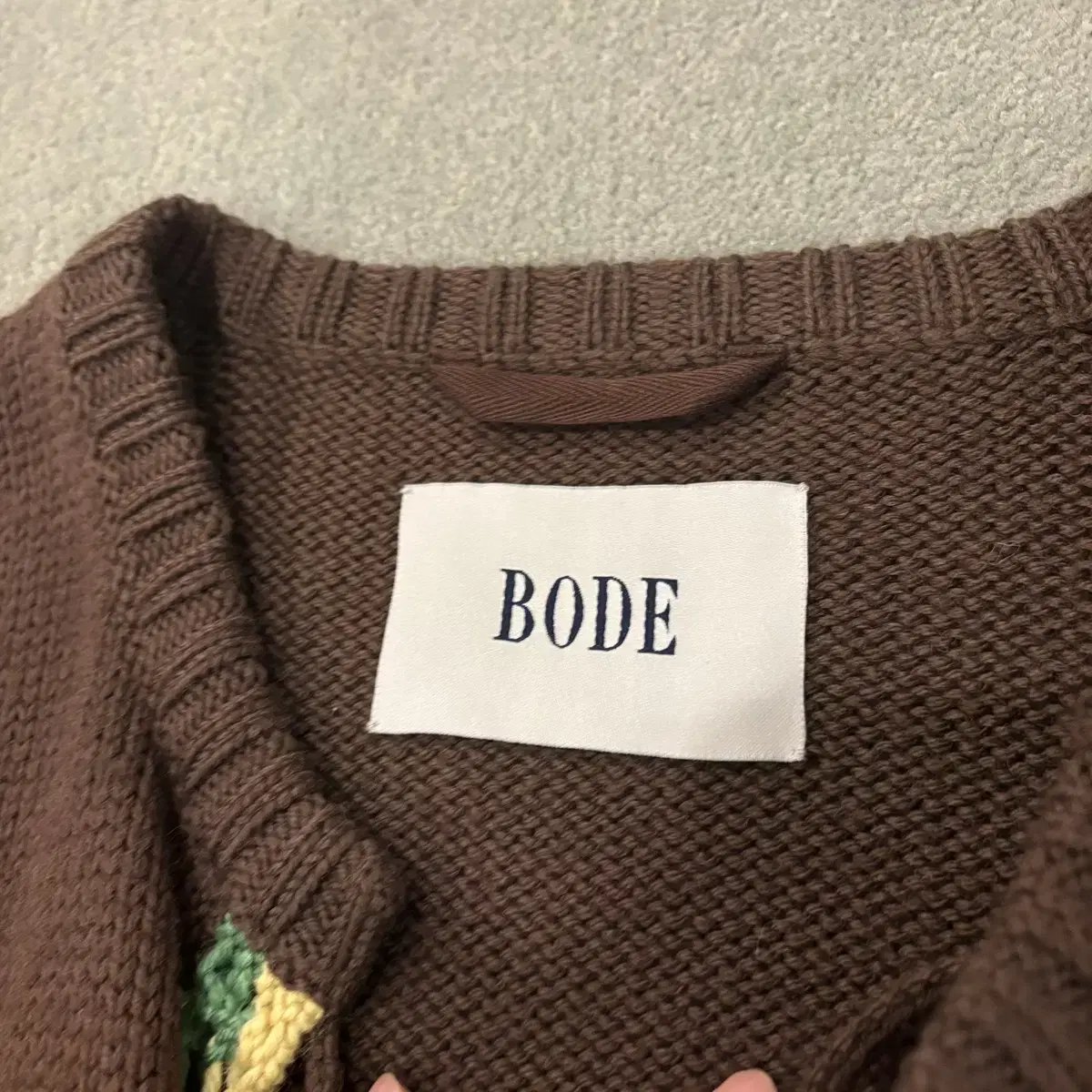 Bode Embroidered wool cardigan