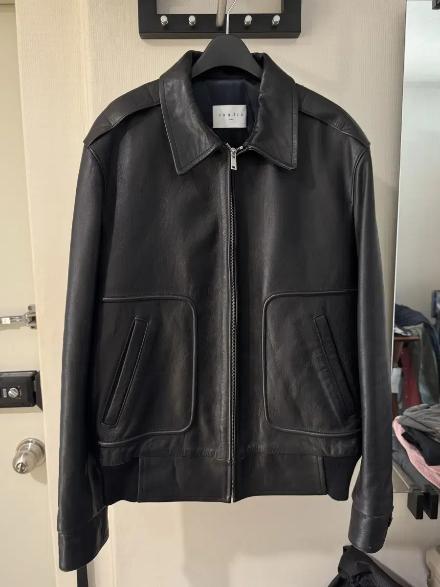 [Rare/Exclusive/Imported] Sandro Homme Top Quality Cowhide Leather Jacket