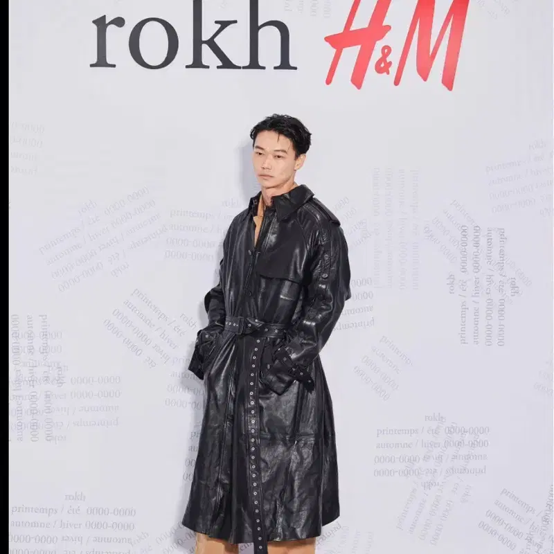 Rokh X H&M 레더 오버 트렌치 코트 XL