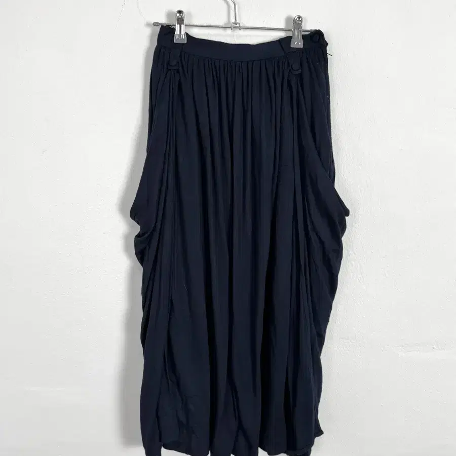 vintage navy draped skirt