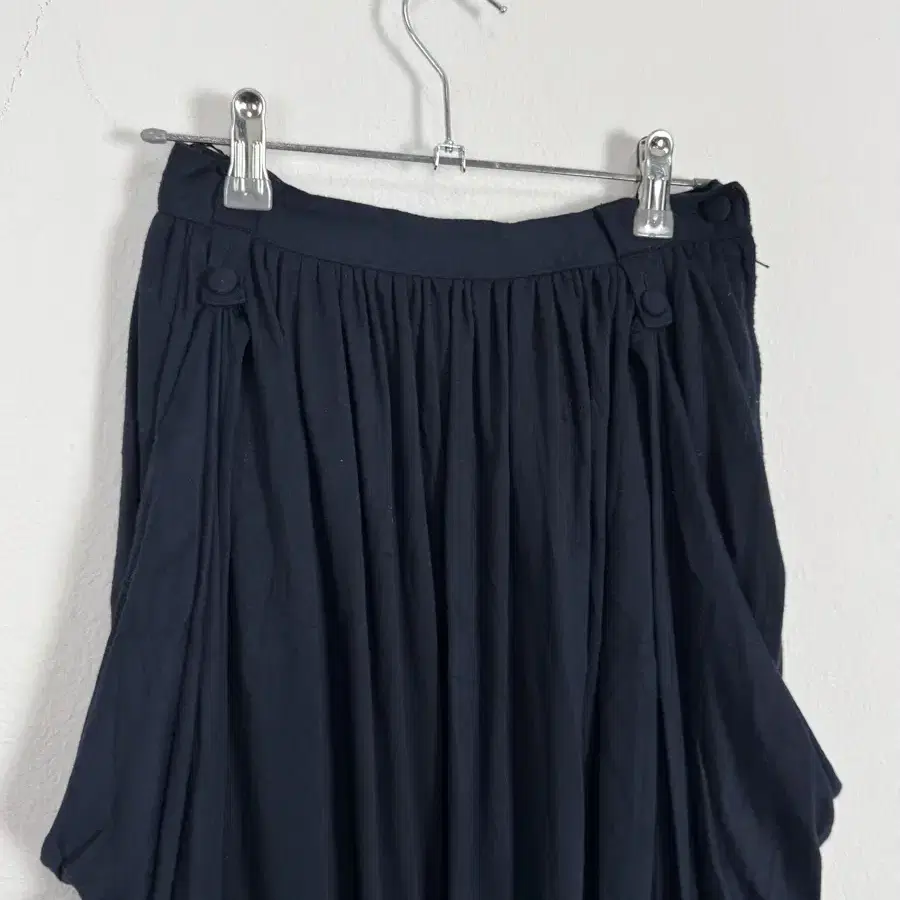 vintage navy draped skirt