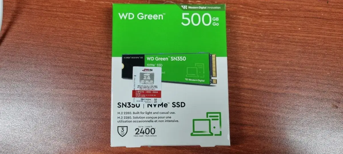 WD GREEN SSD NVMe M.2 SN350 500GB