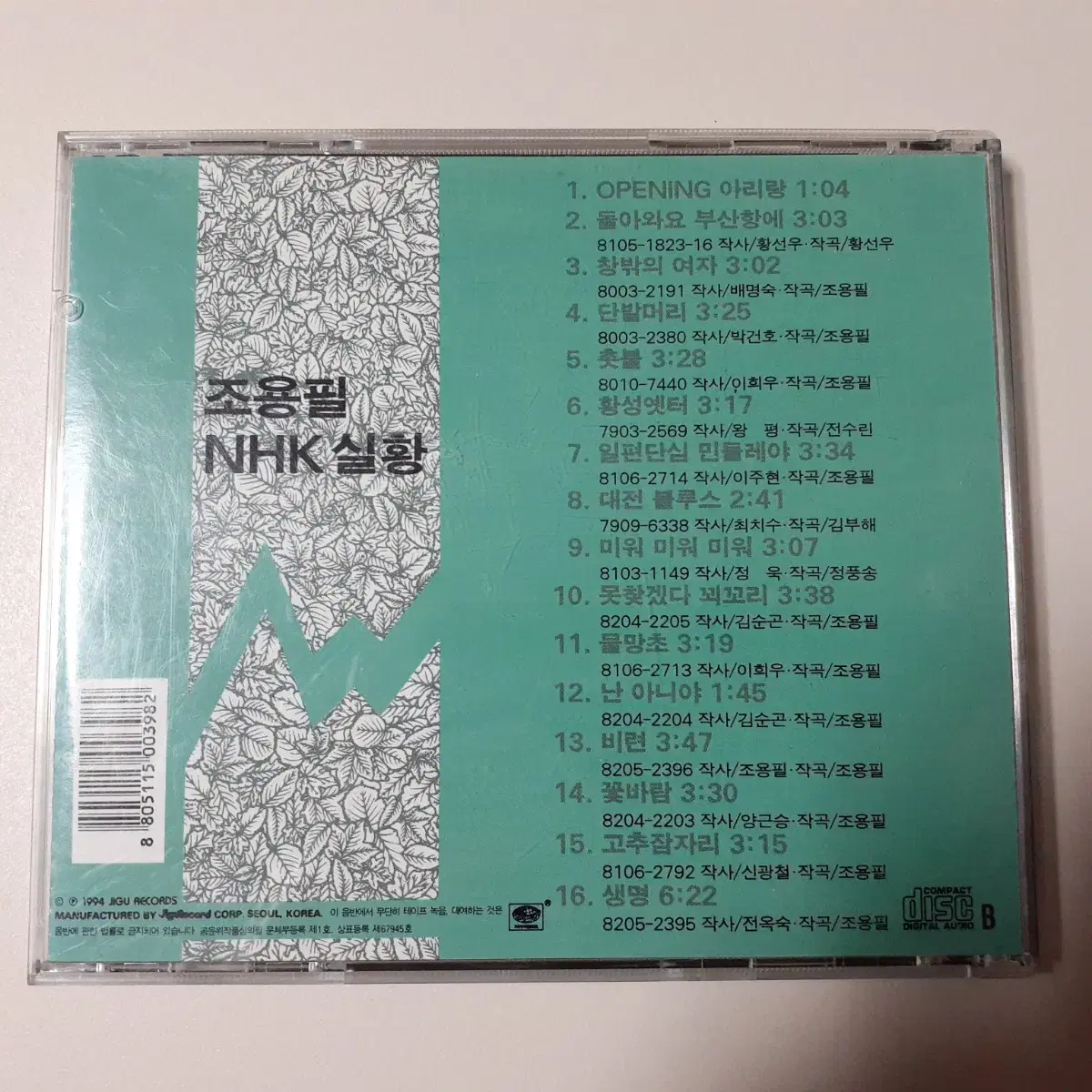 조용필 일본 NHK 콘서트 실황 CD 1994년 발매반