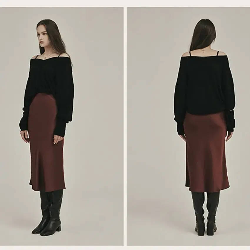 [앵커] Brent Satin Skirt  BRICK