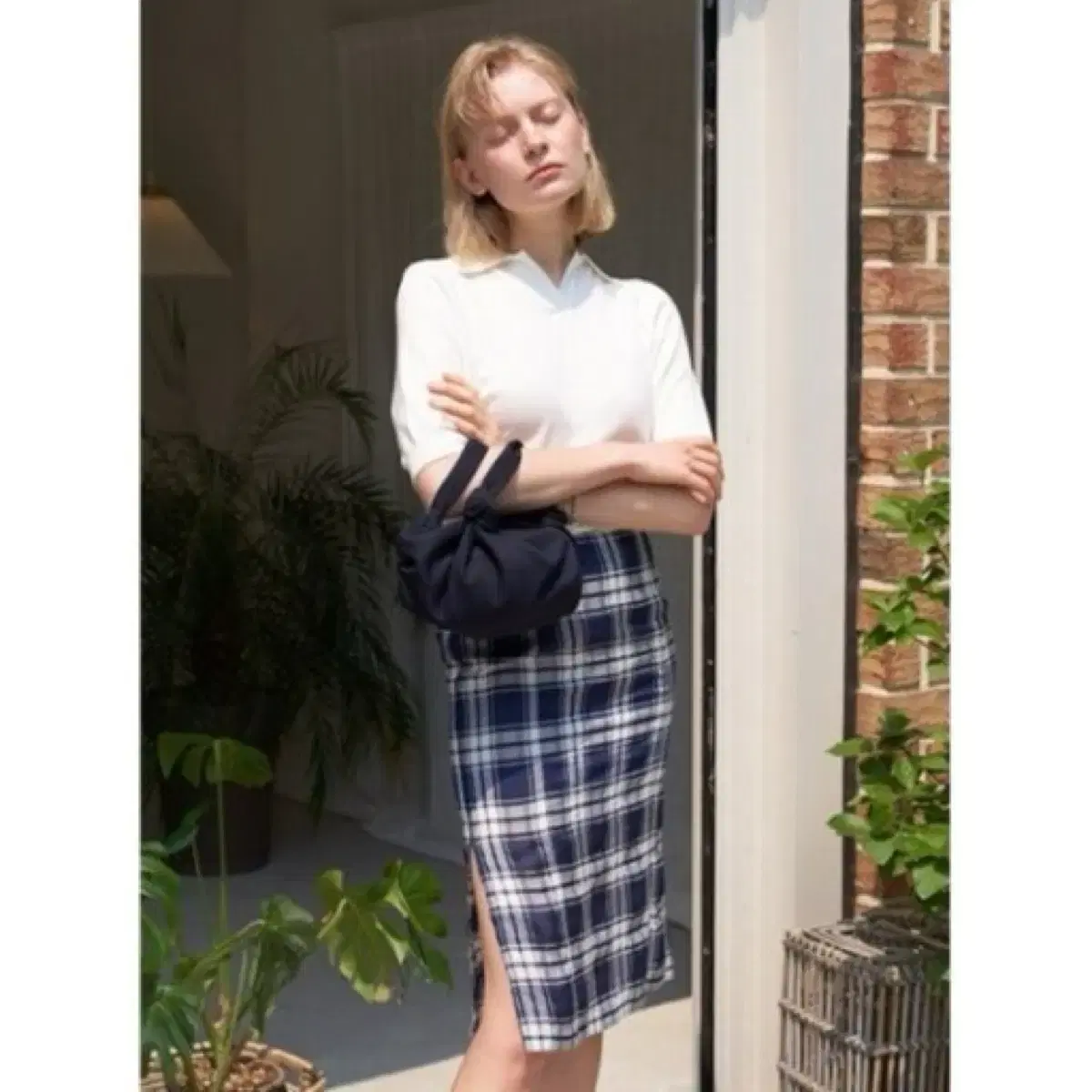 [앵커] Strand Check Skirt  -Navy Check