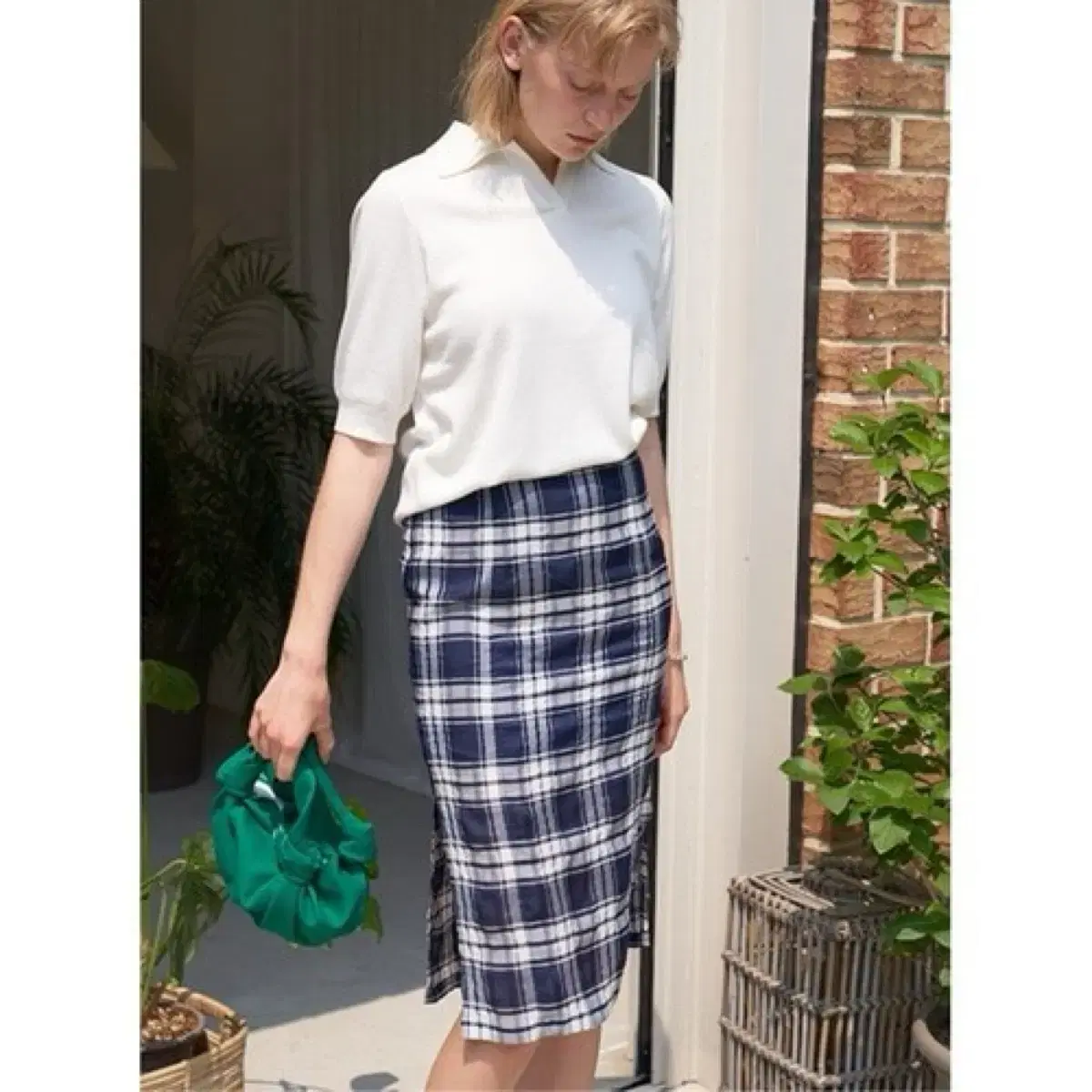 [앵커] Strand Check Skirt  -Navy Check