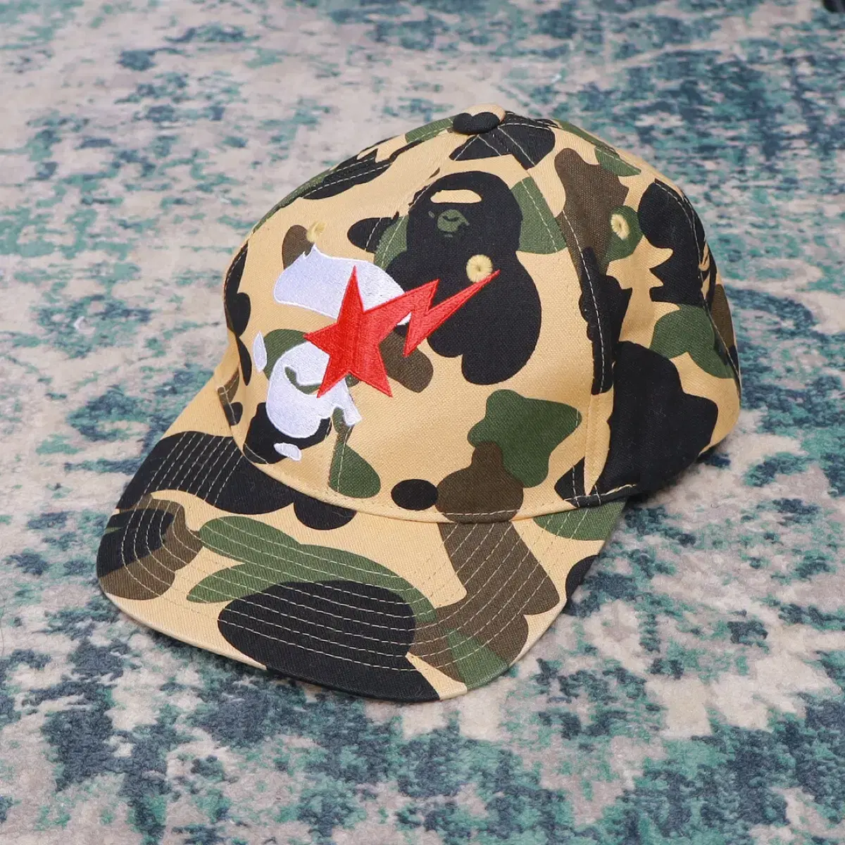 Bape 베이프 1ST 카모 황계 베이프스타 캡 모자