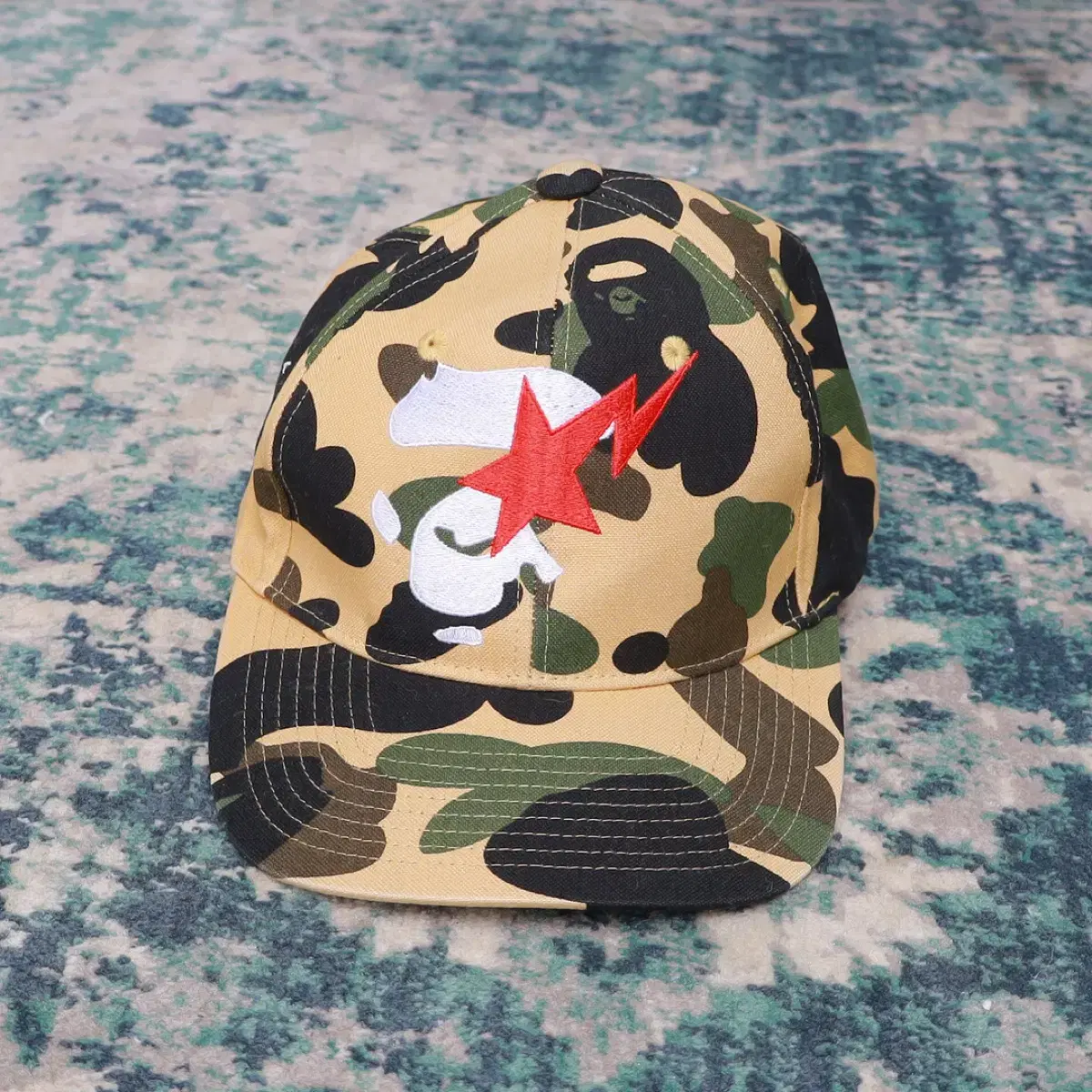 Bape 베이프 1ST 카모 황계 베이프스타 캡 모자