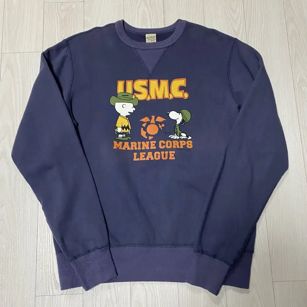 (XL) 버즈릭슨 USMC 피너츠 콜라보 스웻