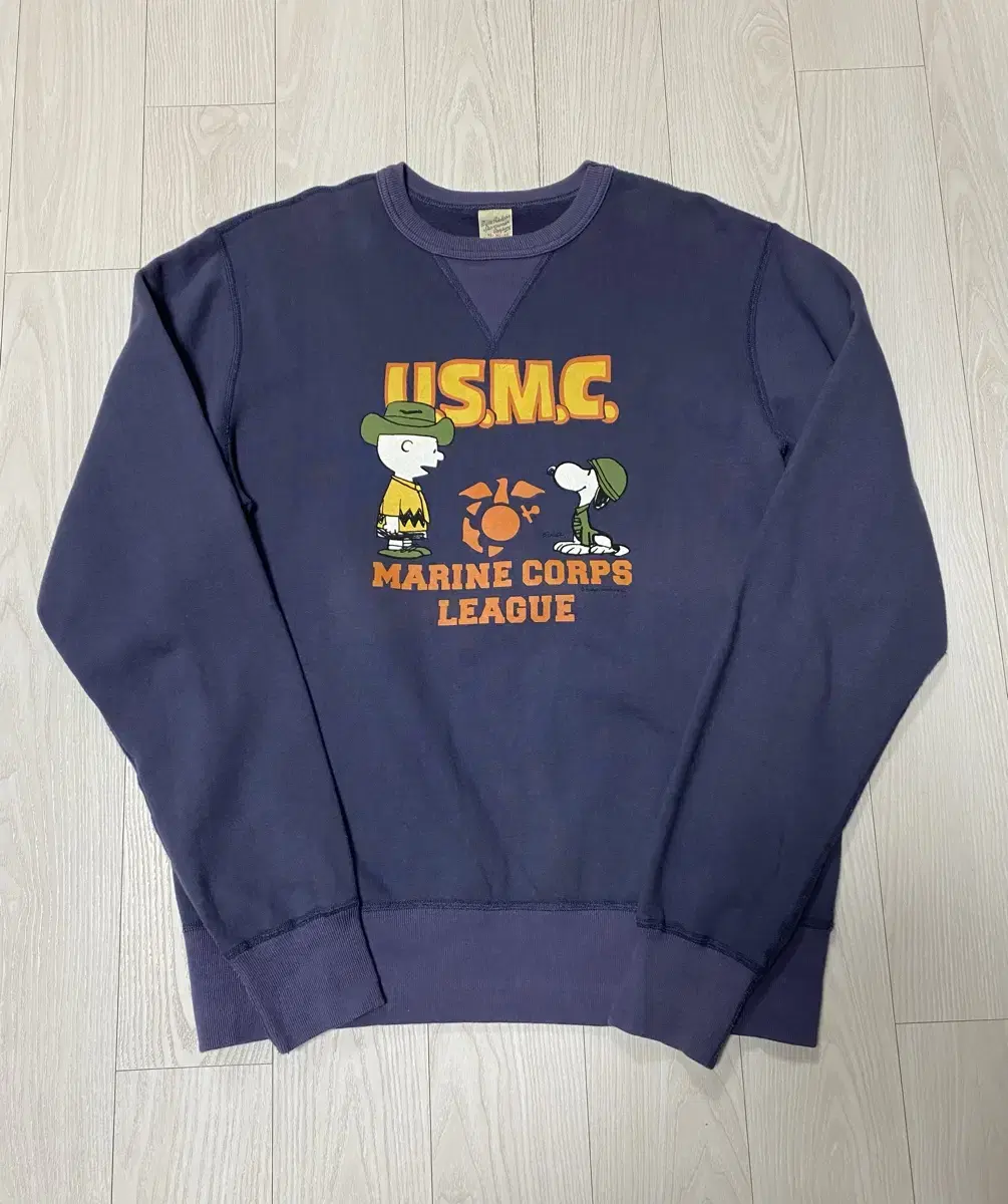 (XL) 버즈릭슨 USMC 피너츠 콜라보 스웻