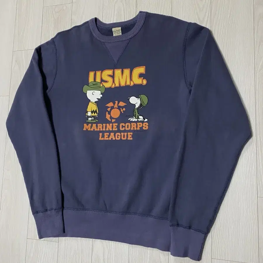 (XL) 버즈릭슨 USMC 피너츠 콜라보 스웻