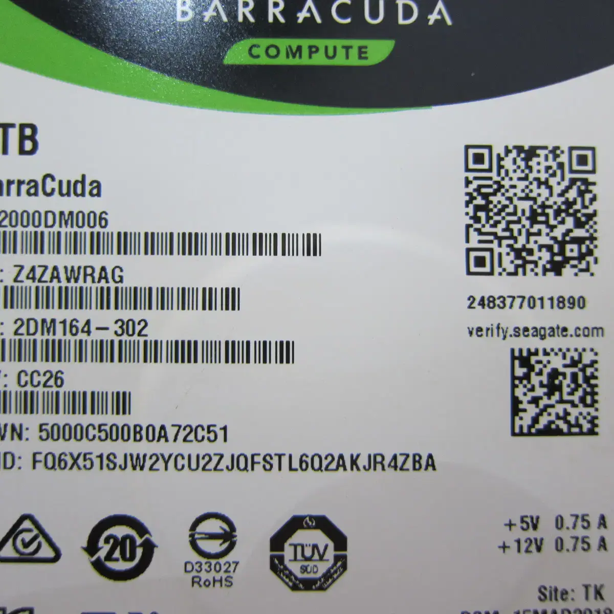 Seagate 하드디스크 BarraCuda 7200/64M 2TB