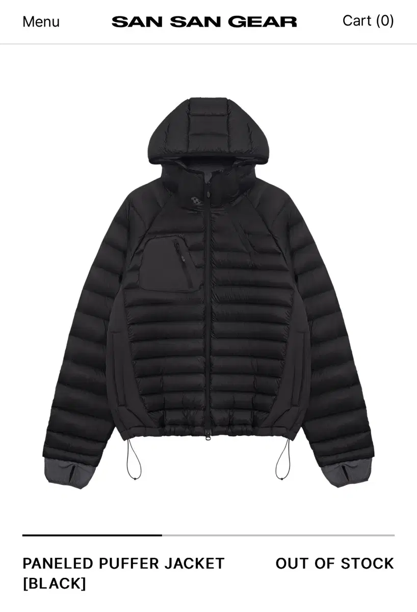 산산기어 PANELED PUFFER JACKET(경량패딩)