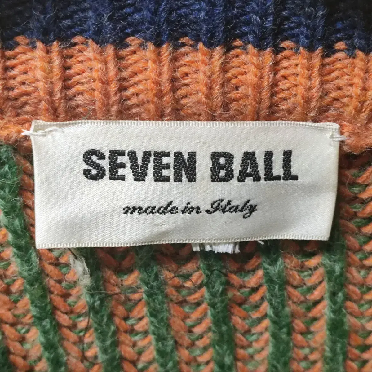 SEVEN BALL ITALYmade 울 혼방 에스닉 니트 티