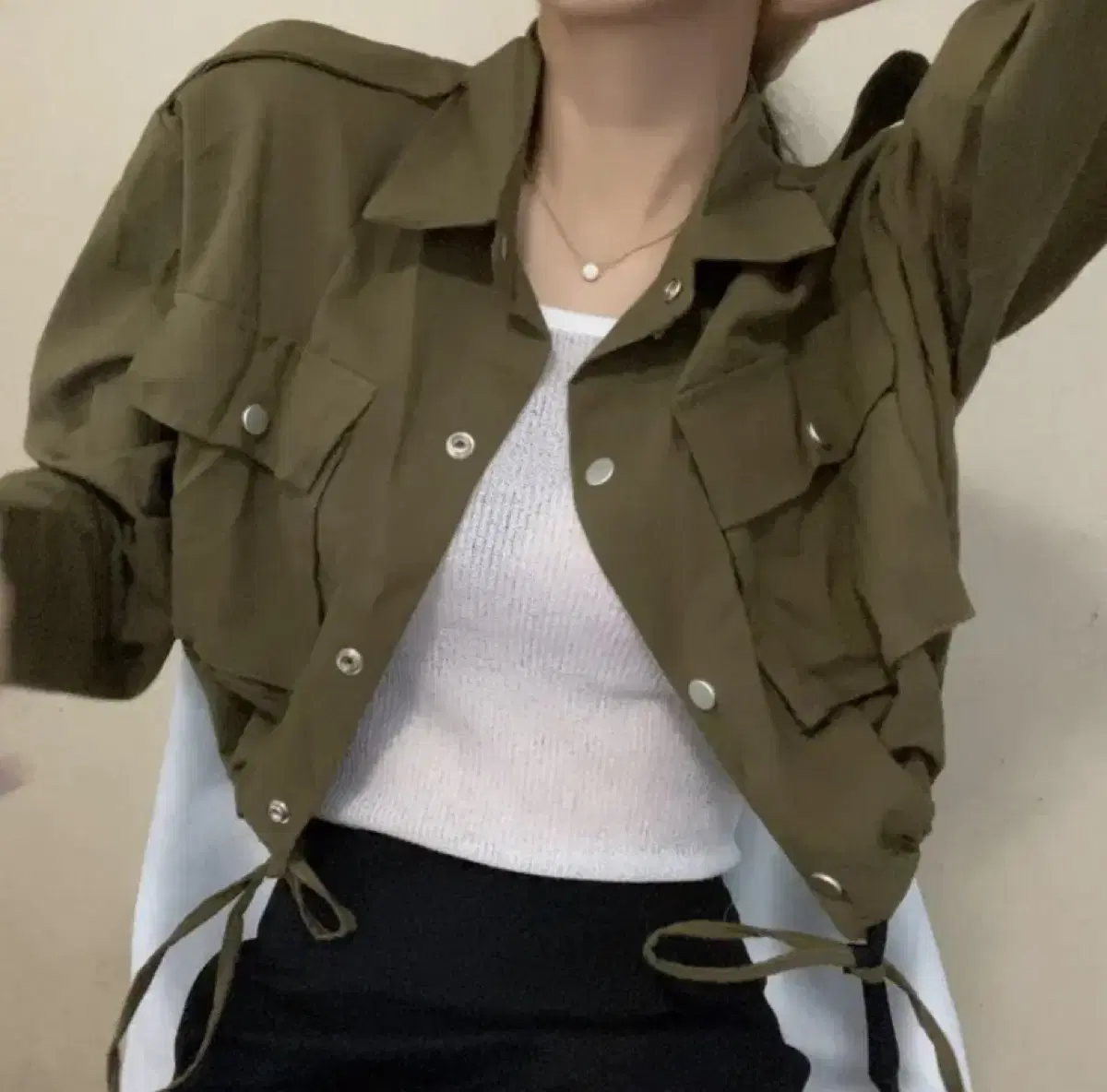 Cropped Balloon Field Jacket