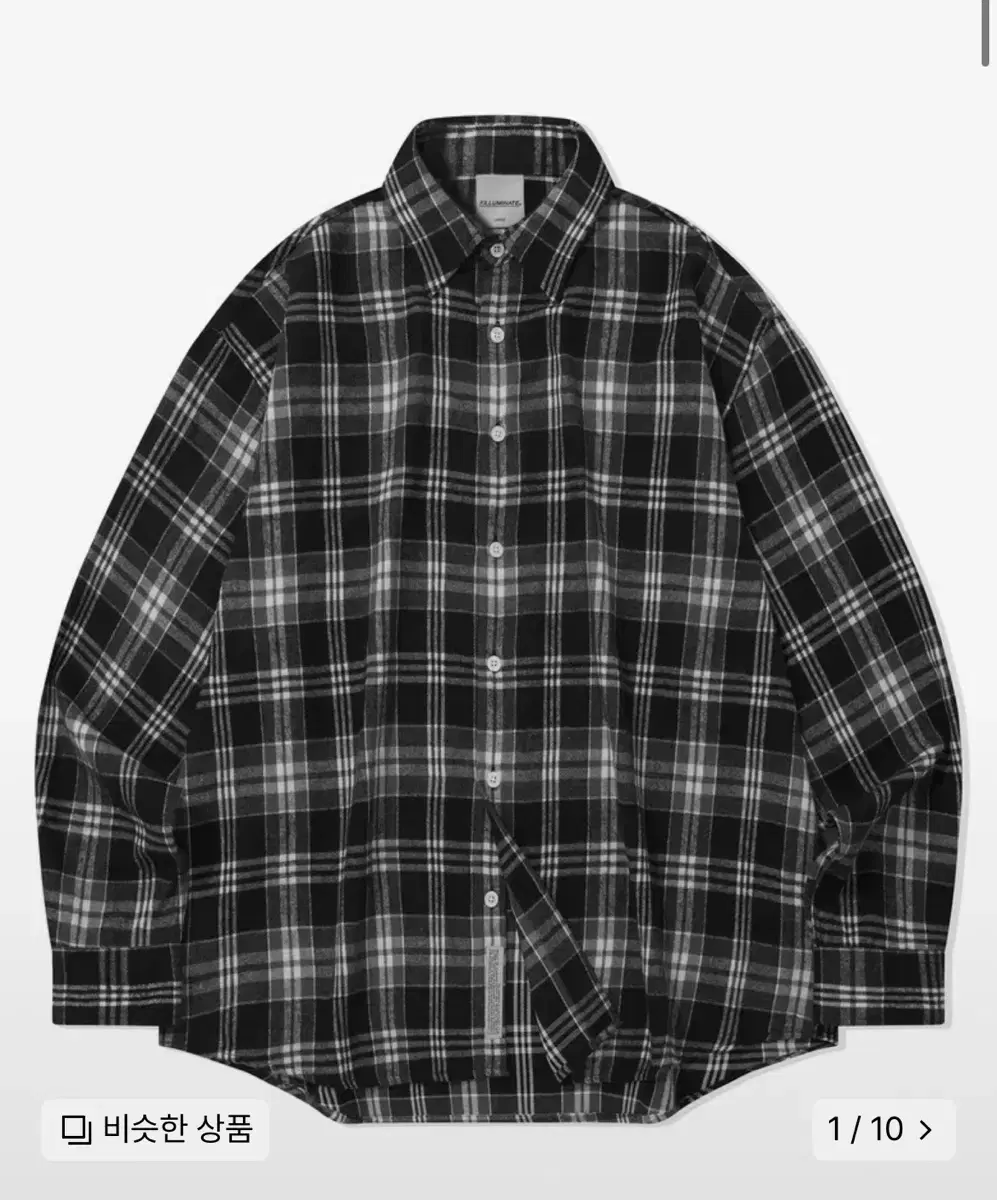 Illuminated Overfit Forest Check Shirt-Black